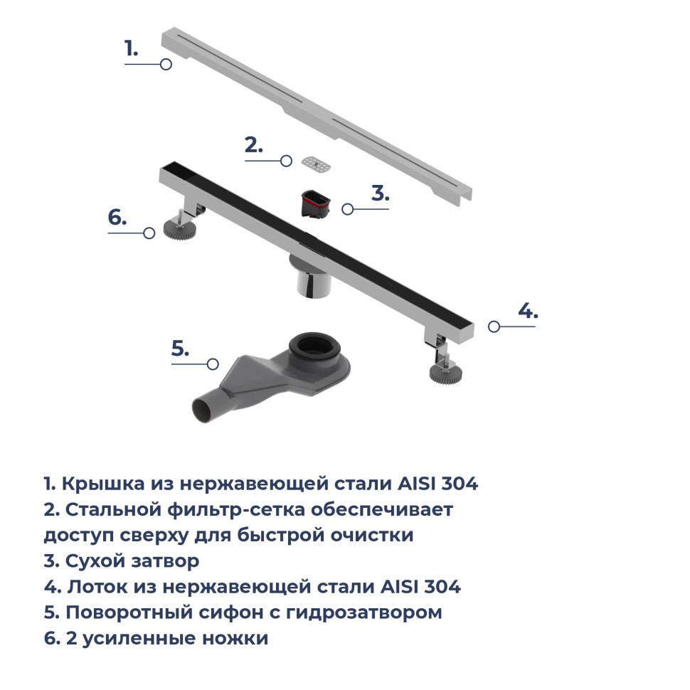 Душевой трап RGW SDR-52S (800)