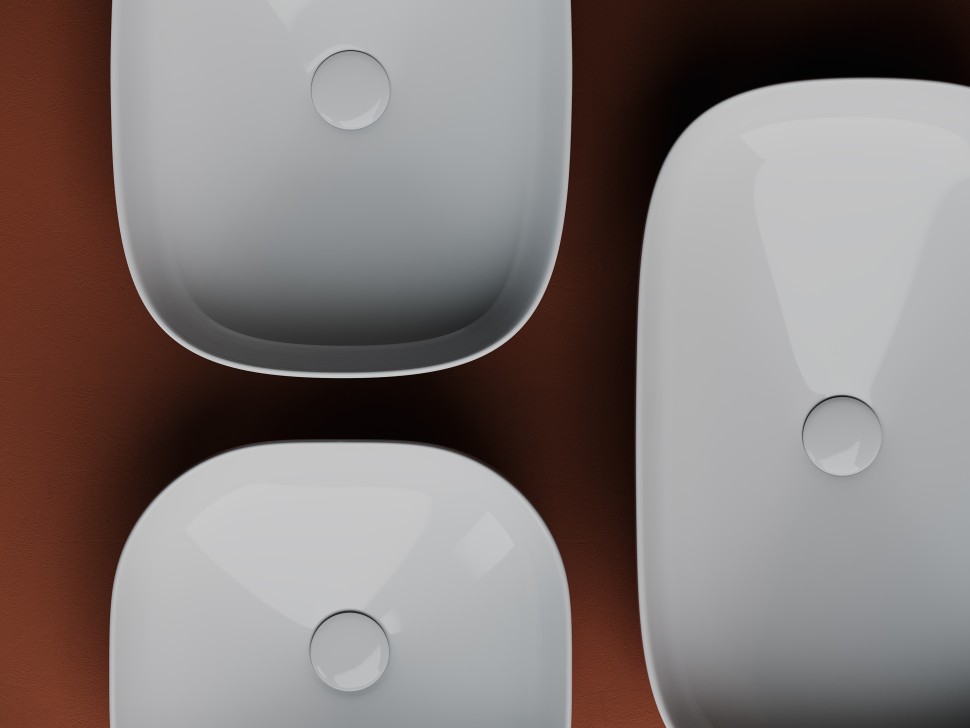 Умывальник чаша накладная прямоугольная Element 500x380x150мм