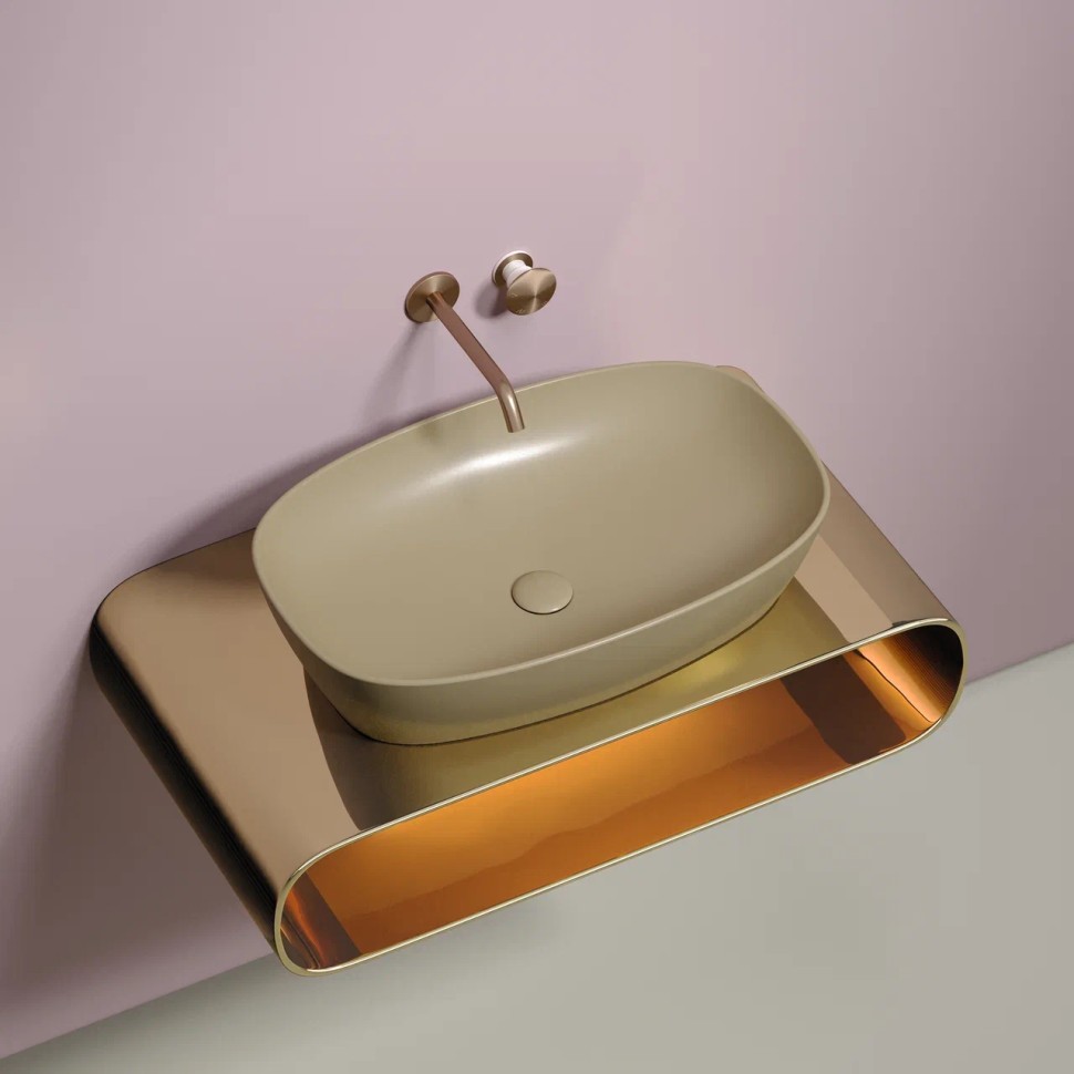 Умывальник чаша накладная овальная (цвет Капучино Матовый) Element 600x380x138мм