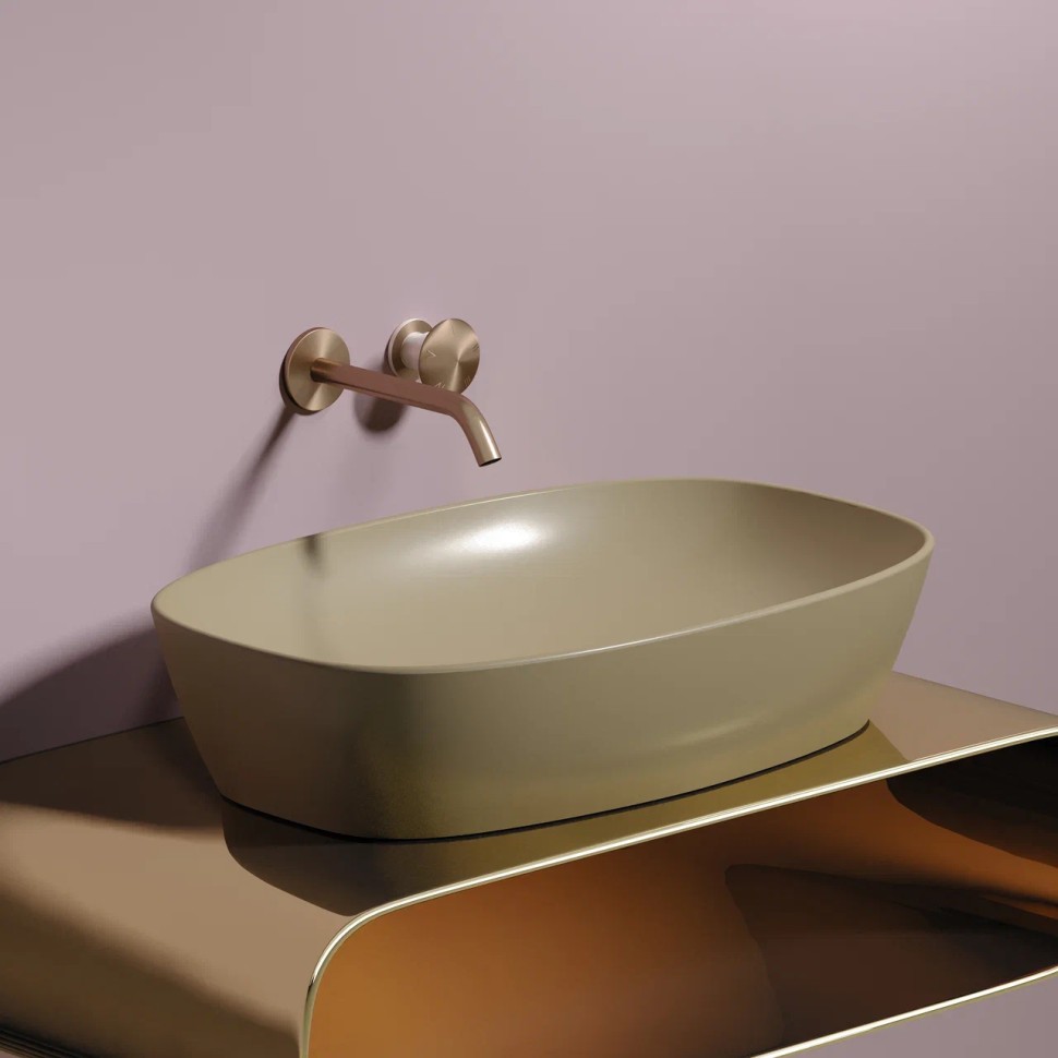 Умывальник чаша накладная овальная (цвет Капучино Матовый) Element 600x380x138мм