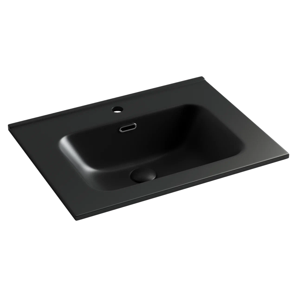Умывальник накладной прямоугольный (цвет Черный Матовый) Element 610x465x180мм