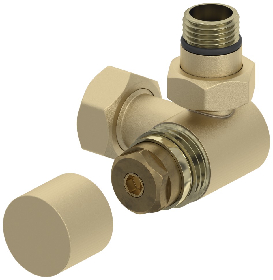 Вентиль 3D правый под шестигранник (G 1/2" НР х G 3/4" НГ)