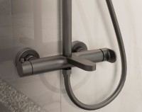 Душевая стойка Rondo VSFS-1R1GM с изливом, вороненая сталь