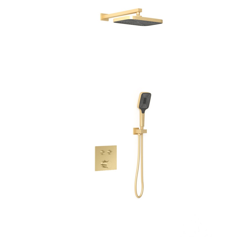Душевой комплект VSFW-4211BG встраиваемый, двухрежимный, брашированное золото