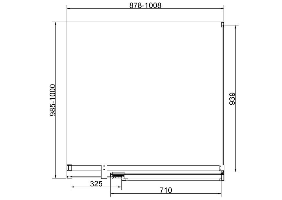 Душевой уголок Экстенза (Extenza) VSR-4EX901010CL, 900/1000*1000, хром, стекло прозрачное