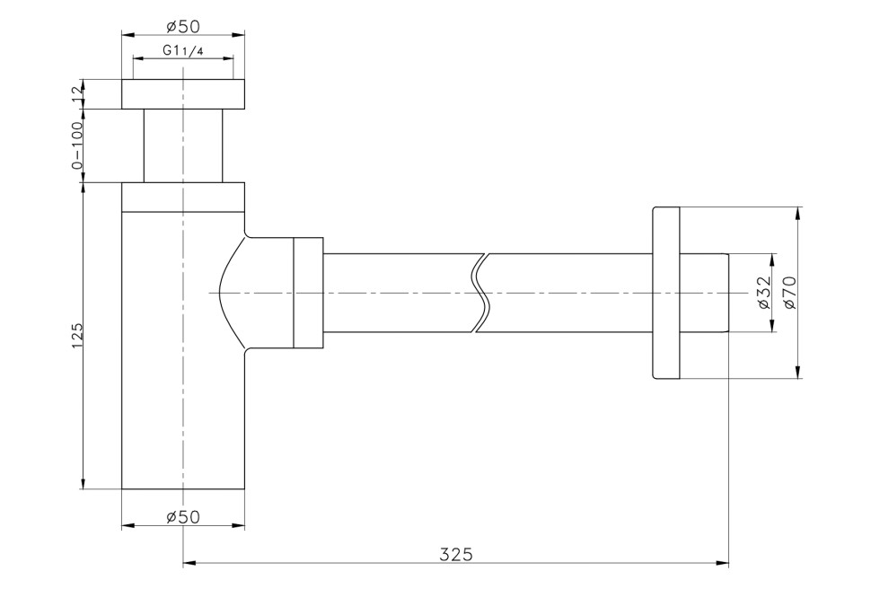Сифон для раковины Raglo черный