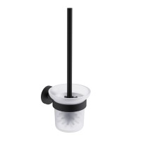 AQM7214MB Trento Туалетный ершик настенный, матовое стекло, черный матовый