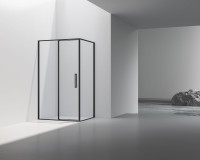 Душевой уголок Slim 8mm VSR-4SLP9012CLB, 1200*900, черный, стекло прозрачное