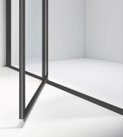 Душевой уголок Slim 8mm VSR-4SLP9012CLB, 1200*900, черный, стекло прозрачное