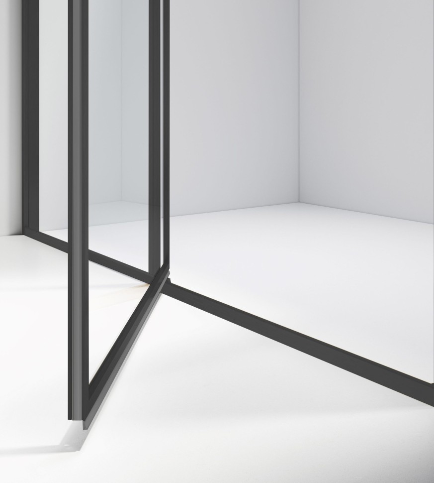 Душевой уголок Slim 8mm VSR-4SLP9012CLB, 1200*900, черный, стекло прозрачное