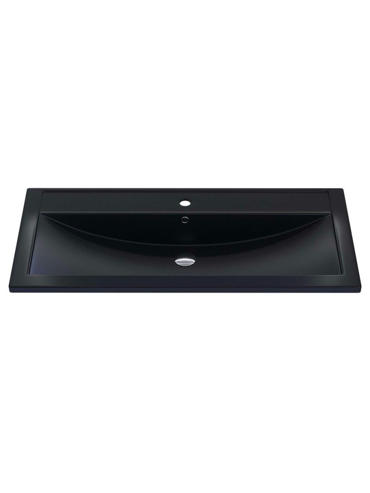 Раковина для ванной кварцевая Uperwood Foster Quartz 100х45,5х17,5 см, черная матовая, уголь