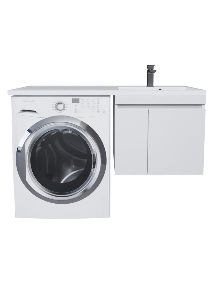 Тумба под стиральную машину подвесная Uperwood Magenta 45х50х55 см, белая, с дверцами