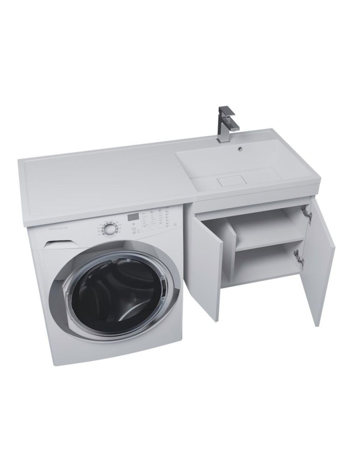 Тумба под стиральную машину подвесная Uperwood Magenta 45х50х55 см, белая, с дверцами