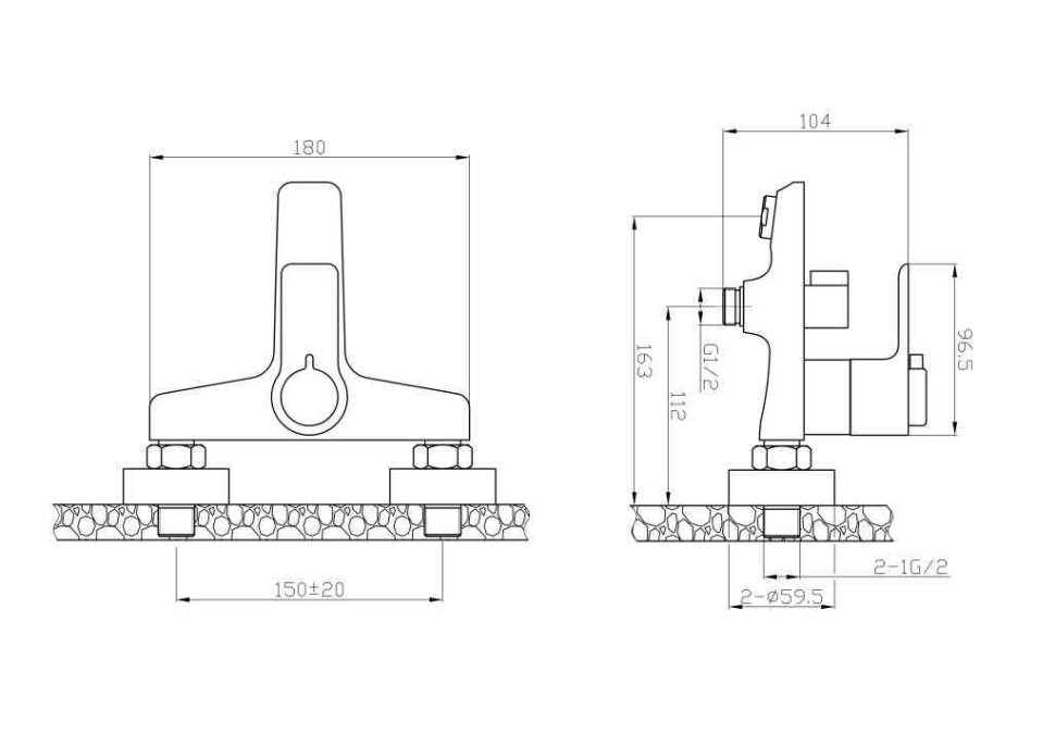 Смеситель термостатический для ванны и душа BelBagno ANCONA ANCONA-VASM-CRM