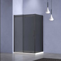 Душевой уголок Como-N VSR-4CN9014CGB, 1400*900, черный, стекло тонированное