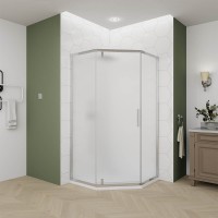 Душевой угол Veconi Ottimo P10 CH, 800x800x1900, хром, стекло матовое