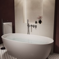 Смеситель для ванны Villa VTFW-1VL1GM, встраиваемый, вороненая сталь