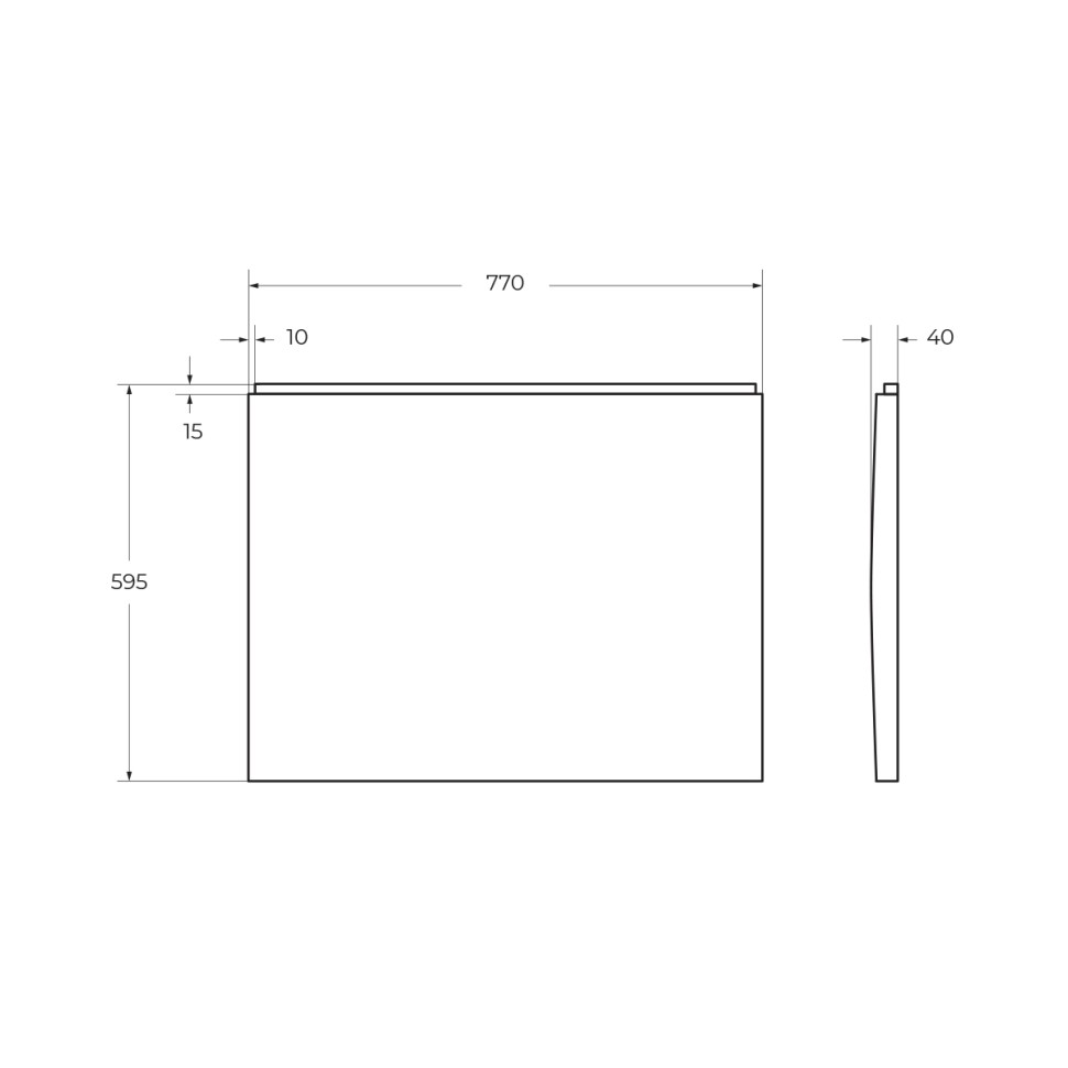 Боковая панель для акриловой ванны с крепежом CEZARES PLANE-F-80-SP-W37