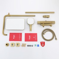 Душевая система Raglo с термостатом для ванны R22.26.03 Золотой сатин