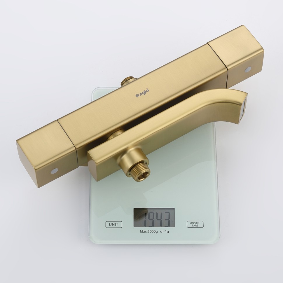 Душевая система Raglo с термостатом для ванны R22.26.03 Золотой сатин