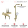 Душевая система Raglo с термостатом для ванны R22.26.03 Золотой сатин