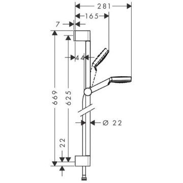 Душевой гарнитур Hansgrohe Crometta 1jet 26533400 белый/хром
