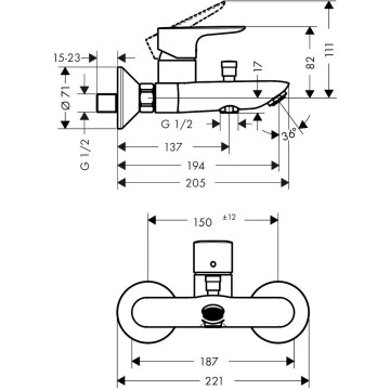 Смеситель для ванны с душем Hansgrohe Talis E 71740990 золото