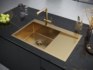 Смеситель для кухни Dosse, брашированное золото, Do214418-BG, Paulmark