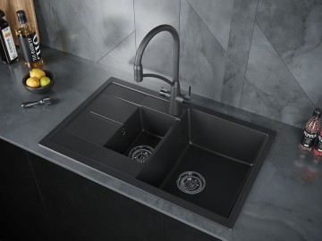 Мойка FLUGEN 60/1,5, IT-GRANIT, PM237850-BL, черный, 775х495 мм, Paulmark
