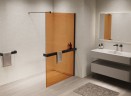 Душевая перегородка Walk-In VSW-1HR100GSB, 1000*2000, черный, стекло янтарь