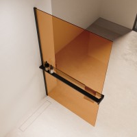Душевая перегородка Walk-In VSW-1HR100GSB, 1000*2000, черный, стекло янтарь