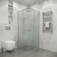 Душевое ограждение Niagara Eco NG-1009-14QMT (90х90х190) квадрат,раздвижное,хром,стекло матовое,1 место