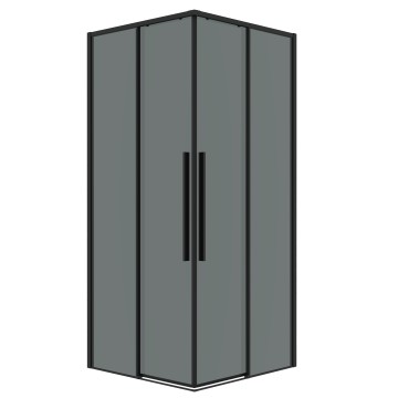 Душевое ограждение Grossman Galaxy 300.K33.01.8080.21.10 (80х80х195) квадрат,раздвижная,черный матовый,стекло тонированное, 1 место