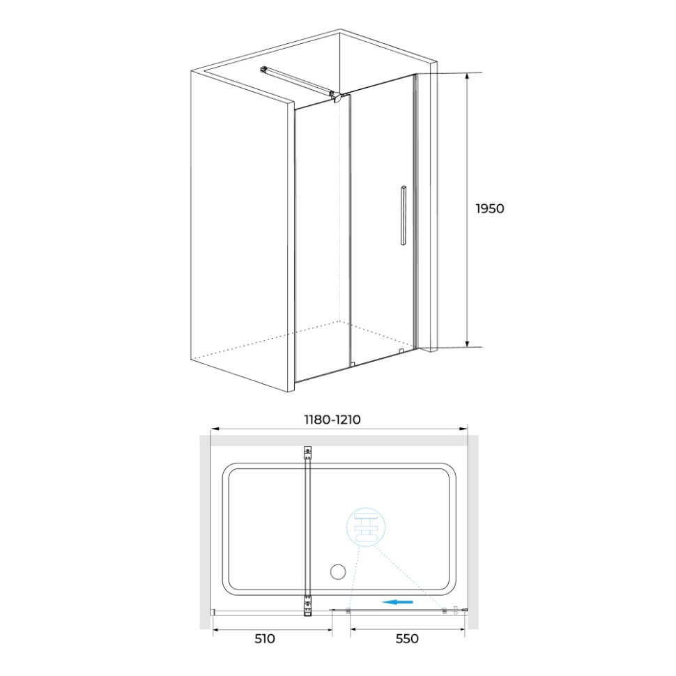 Душевая дверь RGW TO-18B (Прозрачное, 1200)