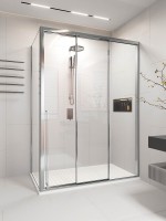Душевой угол раздвижной Veconi Premium Prato 300 SP CH-R, 1300х900x2000, хром, стекло прозрачное