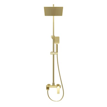 Душевая стойка Grossman Cosmo 500.K35.02.320 с верхним душем,ручной лейкой и смесителем,золото сатиновый,1 место