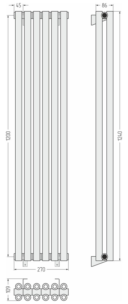 Эстет-00 1200х270 6 секций