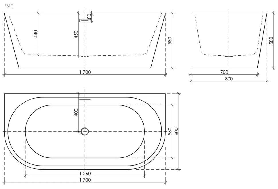 Ванна SANCOS First акриловая отдельностоящая