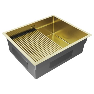 Мойка нерж. сталь NEXT-PRO 54 UNI, PM705445-LG, светлое золото,540х450мм, Paulmark 1,2мм