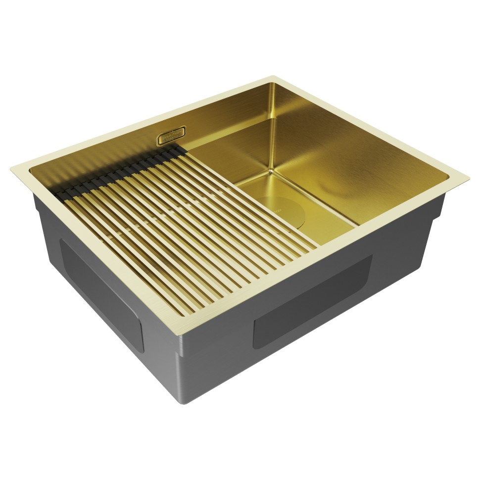Мойка нерж. сталь NEXT-PRO 54 UNI, PM705445-LG, светлое золото,540х450мм, Paulmark 1,2мм