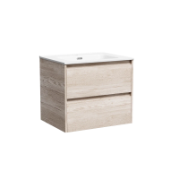 Тумба подвесная SANCOS Libra 590х450х500, c двумя ящиками оснащенными доводчиками, дуб галифакс натуральный, арт. LB60EG