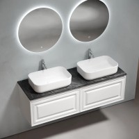 Столешница для ванной комнаты из керамогранита SANCOS Black Sky 1400х460 c отверстием под смеситель, арт.TT140A1X