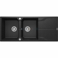Гранитная мойка, 2-чаши с осушкой