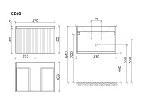 Тумба подвесная SANCOS Code 590х453х400, c одним ящиком оснащенным доводчиками, цвет белый , арт. CD60W