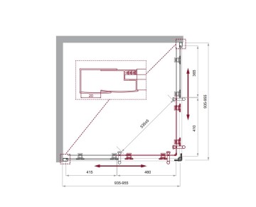 Душевой уголок BelBagno UNO-195-A-2-95-C-Cr