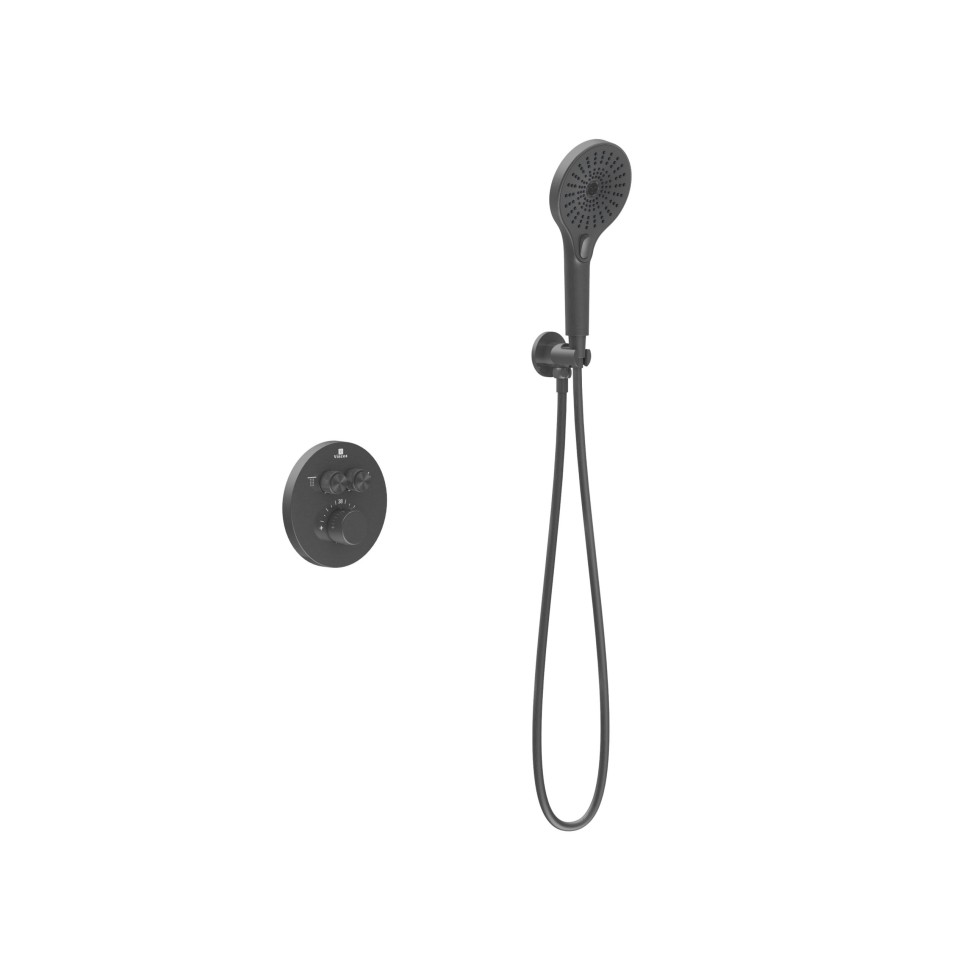 Душевой комплект Inspire VSFW-3I22MT5GM встраиваемый, термостат, двухрежимный, вороненая сталь