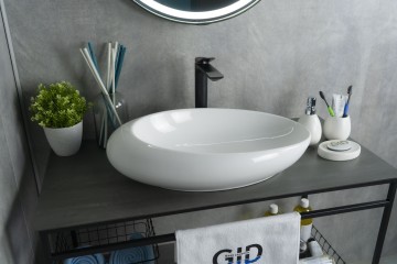 Раковина Gid N9050 51167 накладная белая 59x37x14