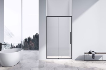 Душевая дверь Слим-Н (Slim-N) VDS-4SN130CLB, 1300, черный, стекло прозрачное
