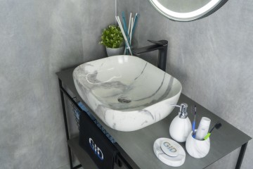 Раковина Gid K397G125 54402 накладная под камень глянцевая 50x40x14