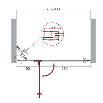 Душевая дверь BelBagno KRAFT-60/20-C-Cr-L